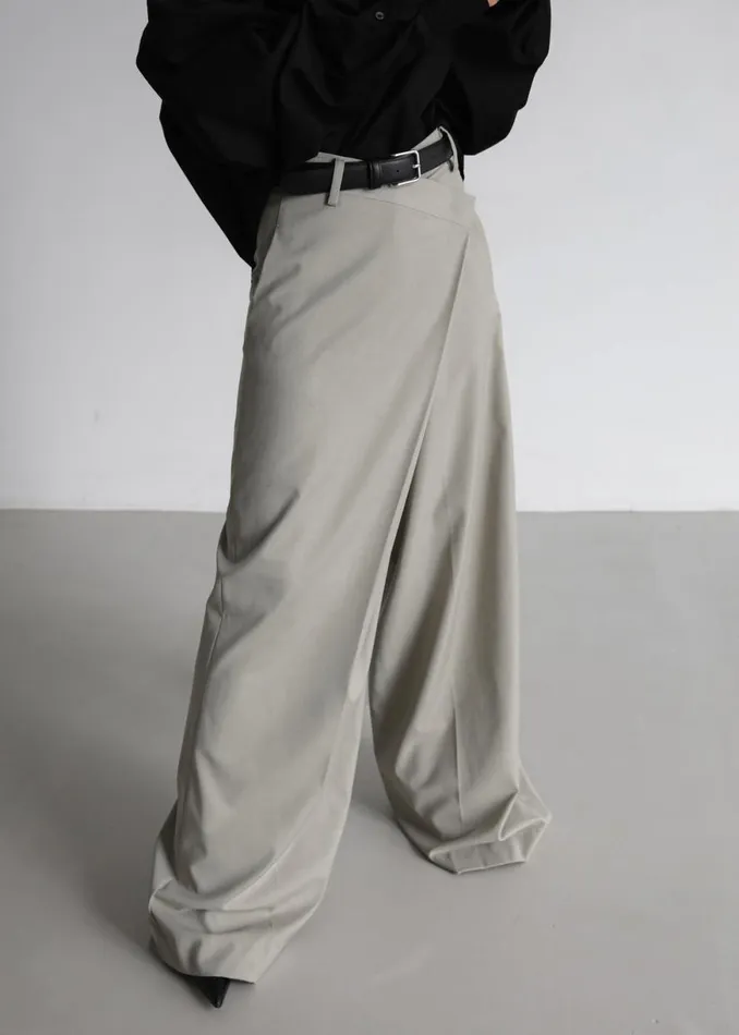The Frankie Shop Marjorie Asymmetrical Trousers 8211 Beige Shop Clothing