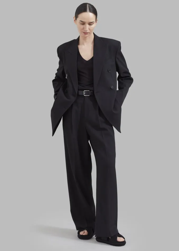 The Frankie Shop Nessi Pintuck Trousers 8211 Black Shop Bottoms