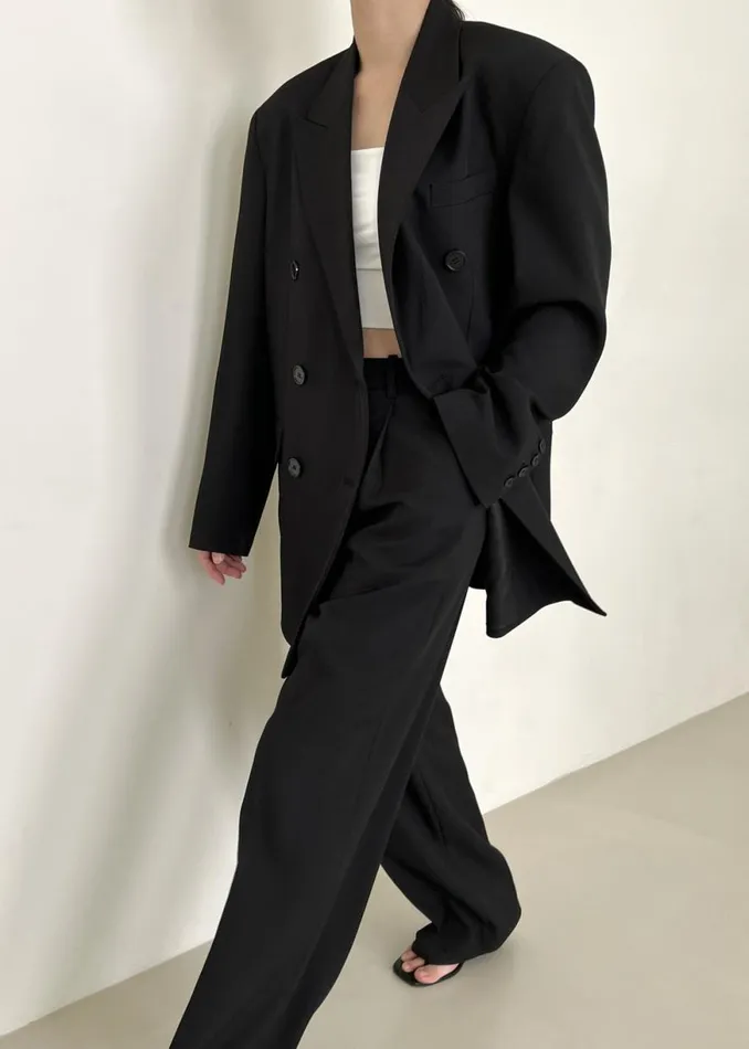 The Frankie Shop Nessi Pintuck Trousers 8211 Black Shop Bottoms