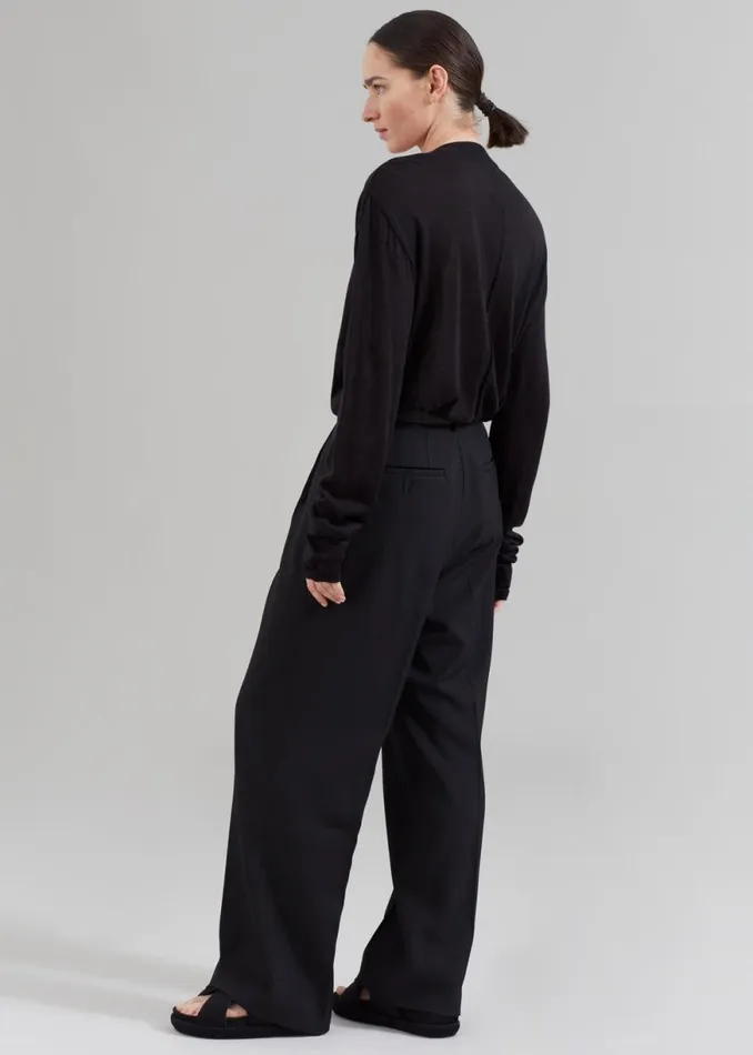 The Frankie Shop Nessi Pintuck Trousers 8211 Black Shop Bottoms
