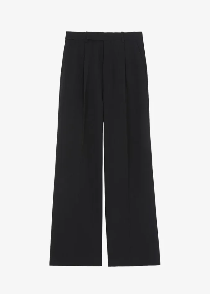 The Frankie Shop Nessi Pintuck Trousers 8211 Black Shop Bottoms