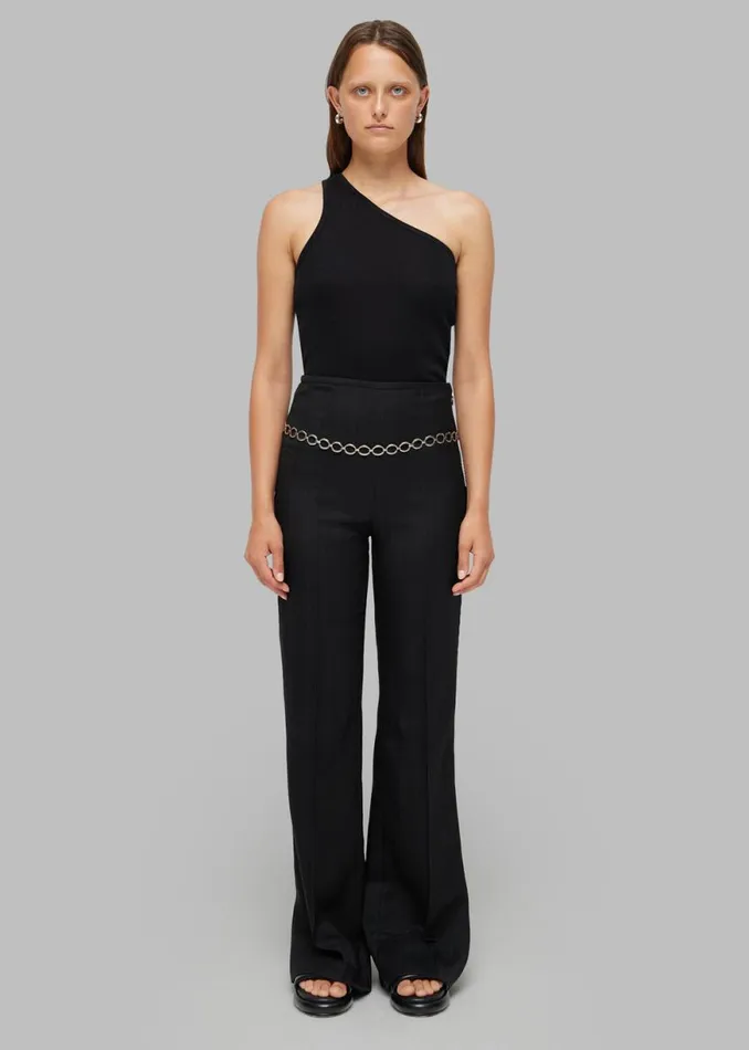 The Frankie Shop Rhe Asymmetric Rib Top 8211 Noir Shop Tops