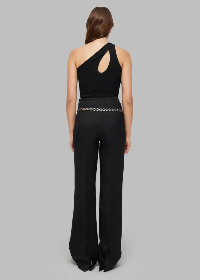 The Frankie Shop Rhe Asymmetric Rib Top 8211 Noir Shop Tops