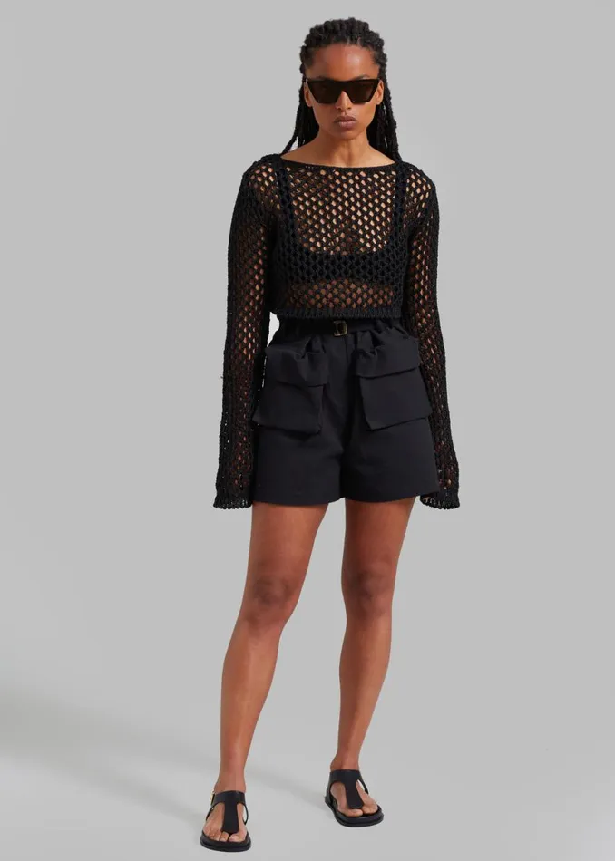 The Frankie Shop Raye Cargo Shorts 8211 Black Shop Bottoms