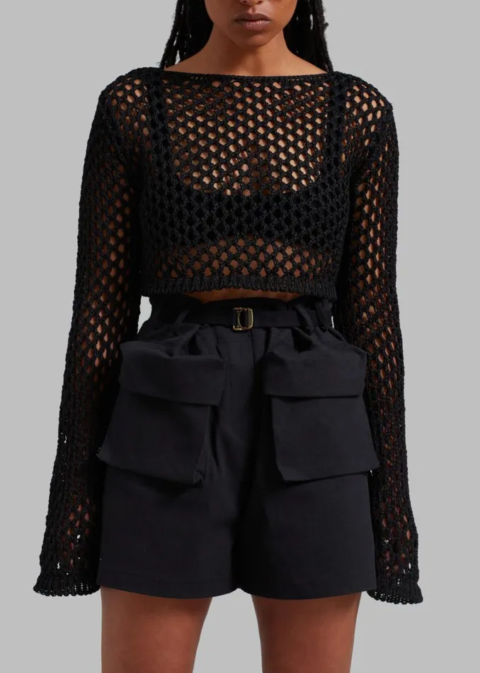 The Frankie Shop Raye Cargo Shorts 8211 Black Shop Bottoms