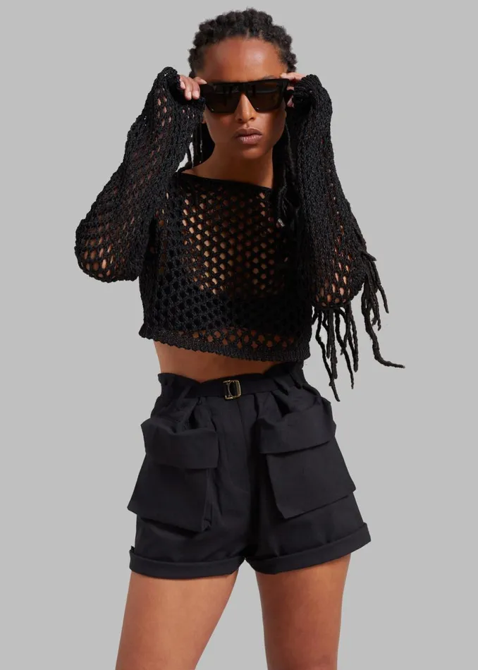 The Frankie Shop Raye Cargo Shorts 8211 Black Shop Bottoms