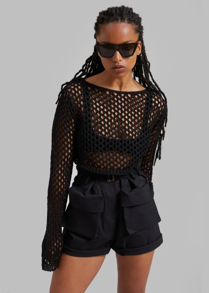 The Frankie Shop Raye Cargo Shorts 8211 Black Shop Bottoms