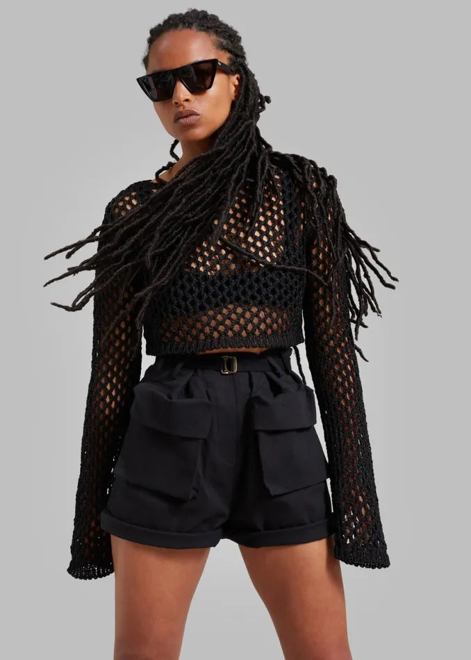 The Frankie Shop Raye Cargo Shorts 8211 Black Shop Bottoms