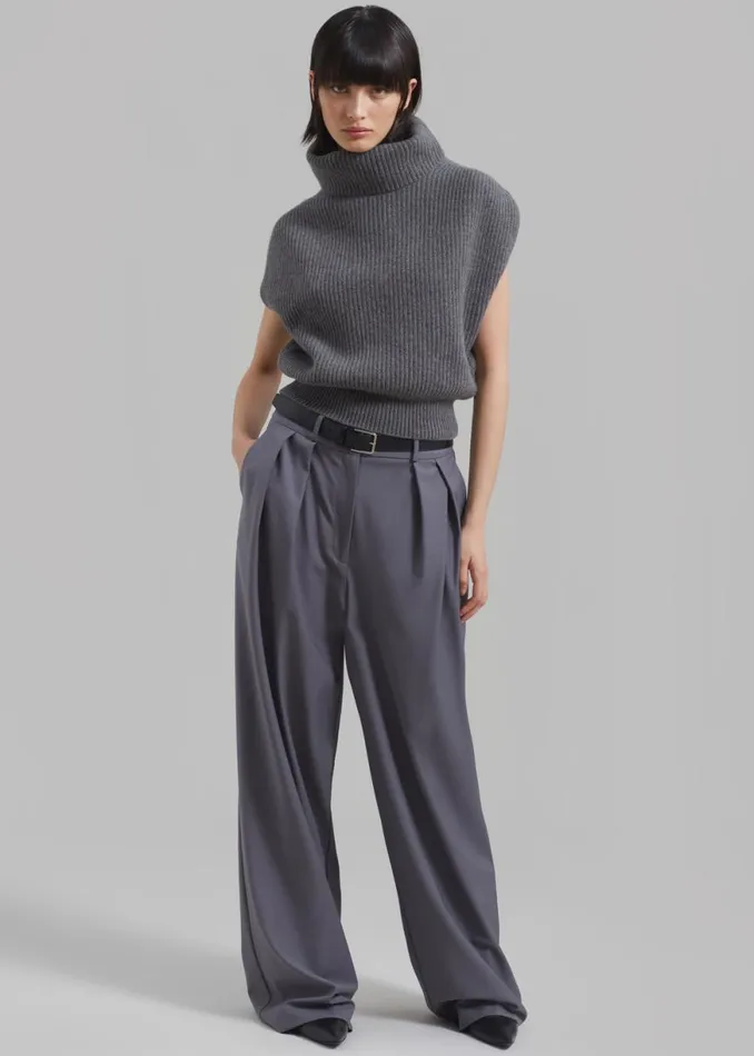 The Frankie Shop Ripley Pleated Trousers 8211 Grey Shop Clothing