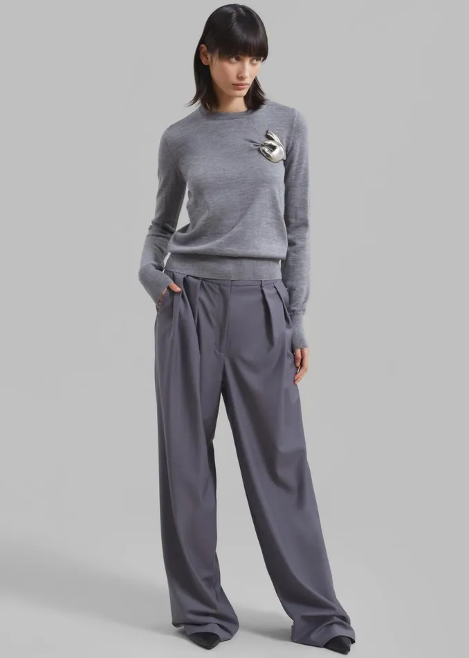 The Frankie Shop Ripley Pleated Trousers 8211 Grey Shop Clothing