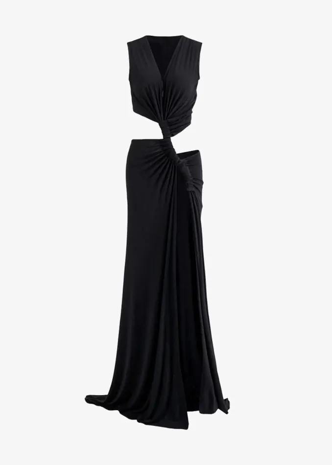 The Frankie Shop Sid Neigum Triple Loop Knit Dress 8211 Black Shop Dresses