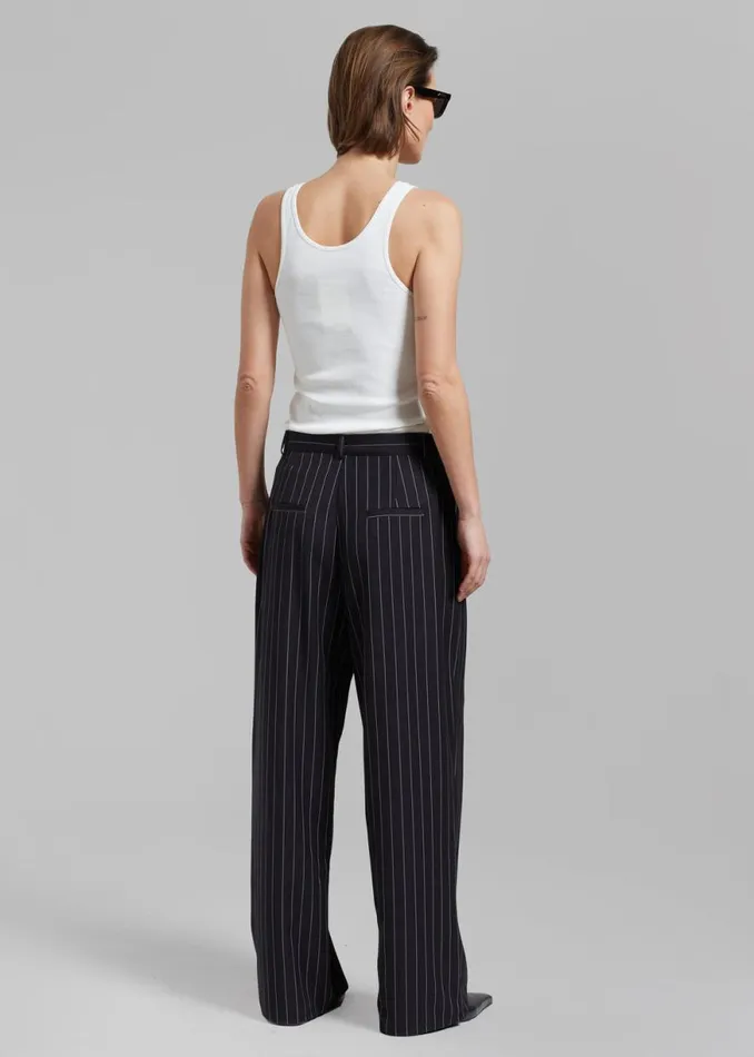 The Frankie Shop Sybil Trousers 8211 Black Pinstripe Shop Bottoms