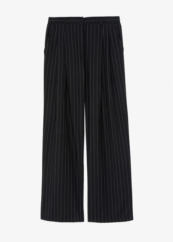 The Frankie Shop Sybil Trousers 8211 Black Pinstripe Shop Bottoms