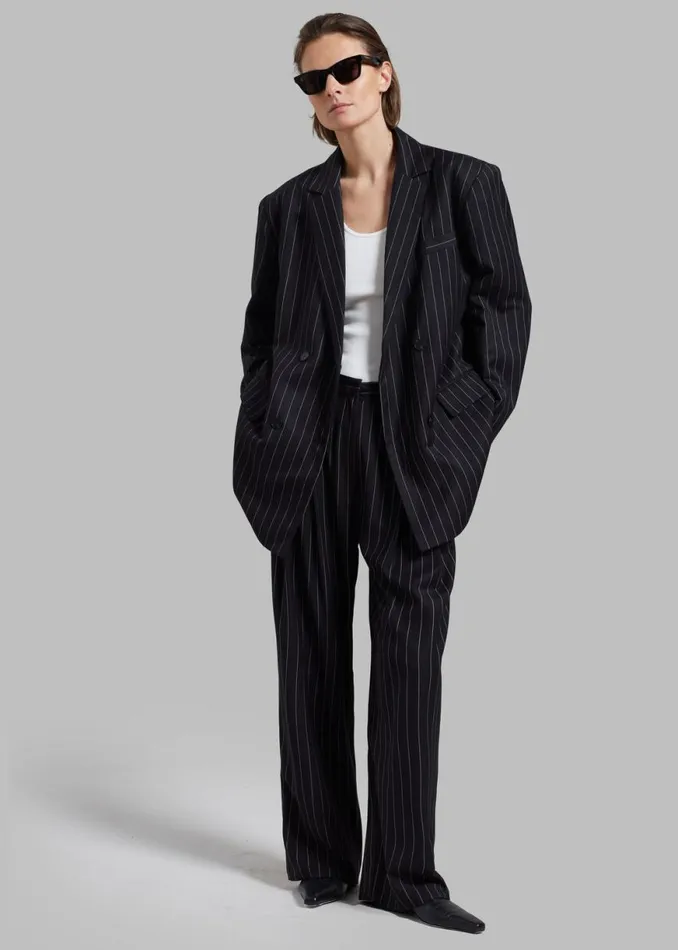 The Frankie Shop Sybil Trousers 8211 Black Pinstripe Shop Bottoms