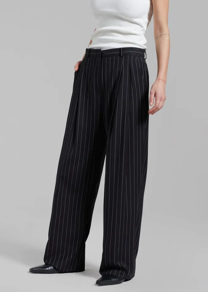 The Frankie Shop Sybil Trousers 8211 Black Pinstripe Shop Bottoms