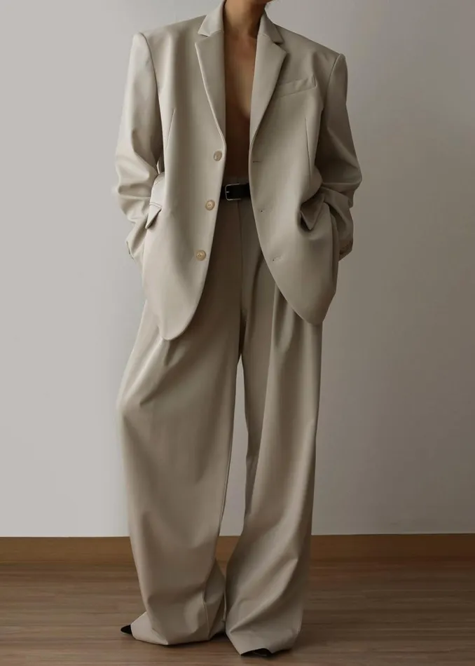 The Frankie Shop Tansy Pleated Trousers 8211 Beige Shop Bottoms