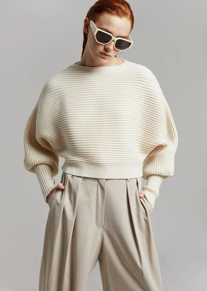 The Frankie Shop Tansy Pleated Trousers 8211 Beige Shop Bottoms
