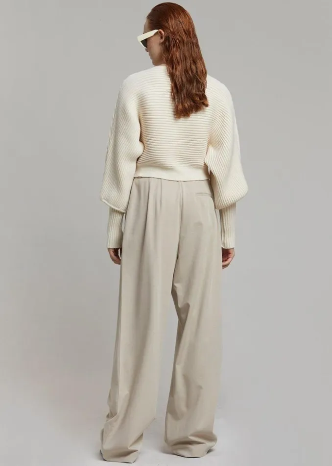 The Frankie Shop Tansy Pleated Trousers 8211 Beige Shop Bottoms