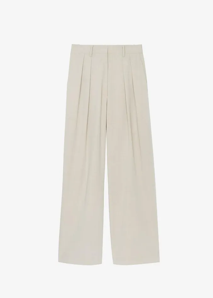 The Frankie Shop Tansy Pleated Trousers 8211 Beige Shop Bottoms