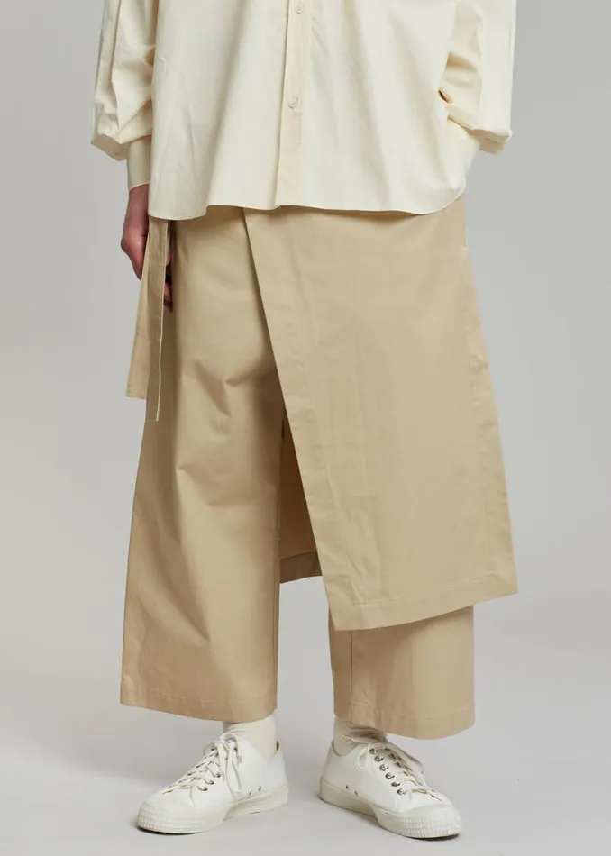 The Frankie Shop Watts Wrap Pants 8211 Beige Shop Clothing