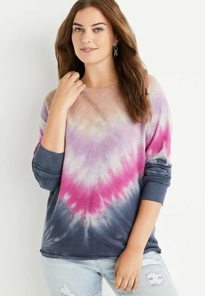 Tie Dye Crew Neck Sweatshirt Women Maurices Tops