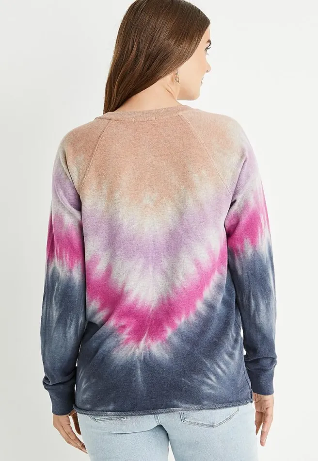 Tie Dye Crew Neck Sweatshirt Women Maurices Tops