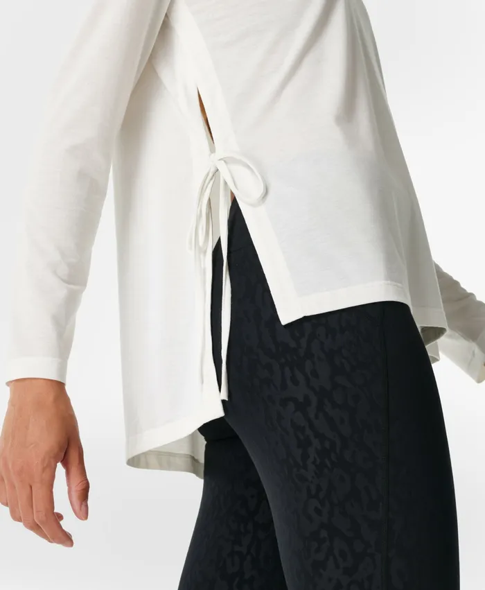 Tie Side Yoga Long Sleeve Top Lily White Women Long Sleeve Tops Sweaty Betty