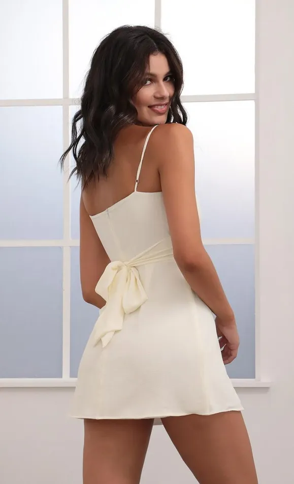 Ties Slit Dress Ivory Women LUCY IN THE SKY Mini Dresses Ties Slit Dress Ivory Women LUCY IN THE SKY Mini Dresses