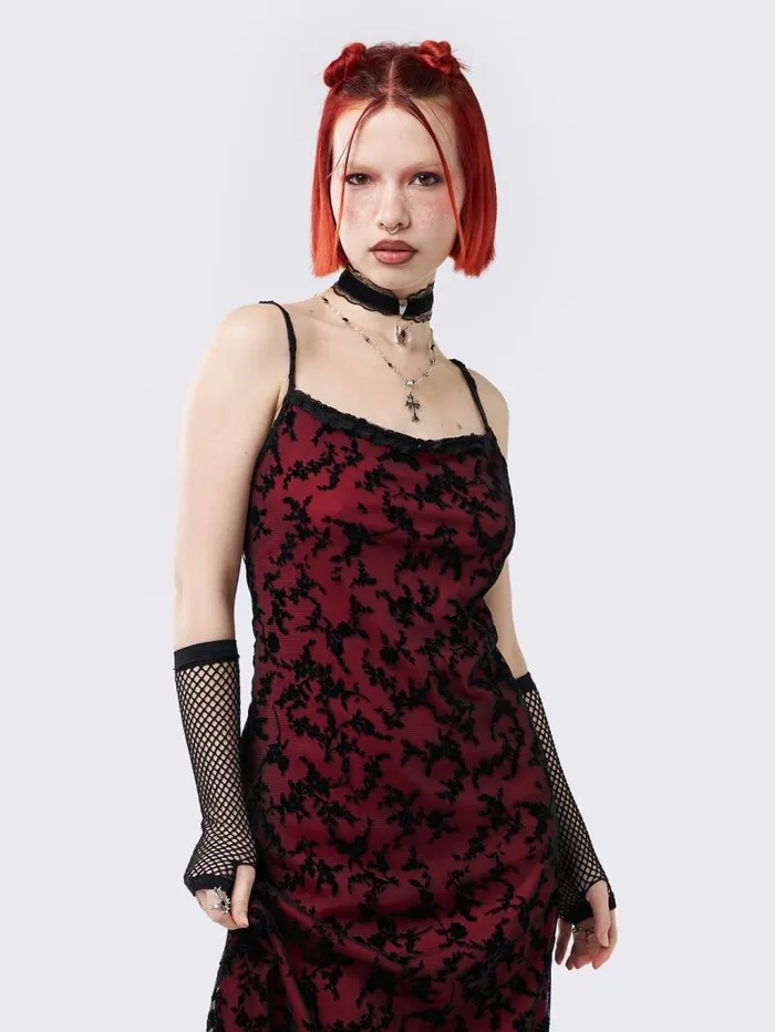 Titania Red Mesh Maxi Dress Women Minga London Dresses Titania Red Mesh Maxi Dress Women Minga London Dresses