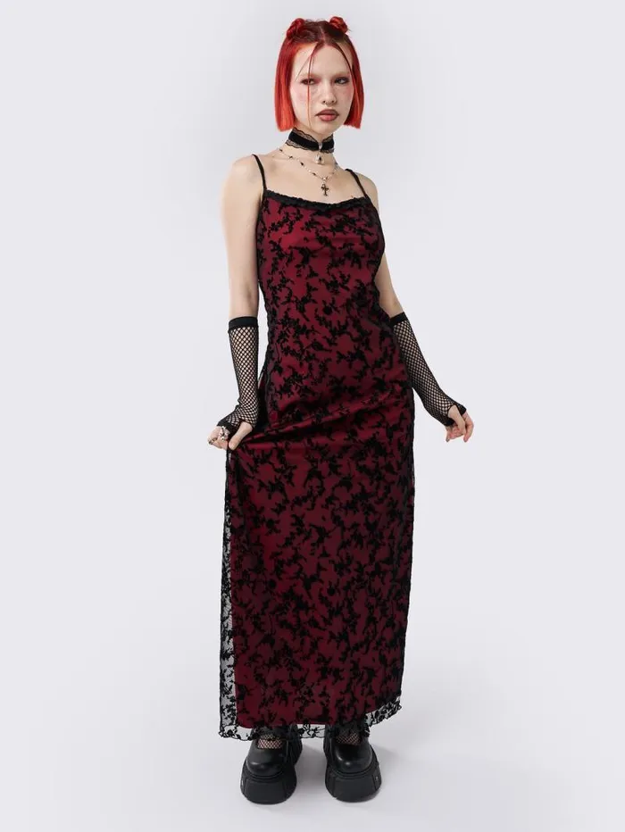 Titania Red Mesh Maxi Dress Women Minga London Dresses Titania Red Mesh Maxi Dress Women Minga London Dresses