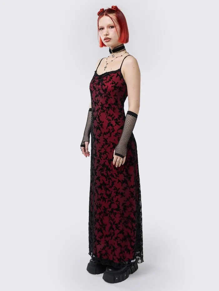 Titania Red Mesh Maxi Dress Women Minga London Dresses Titania Red Mesh Maxi Dress Women Minga London Dresses