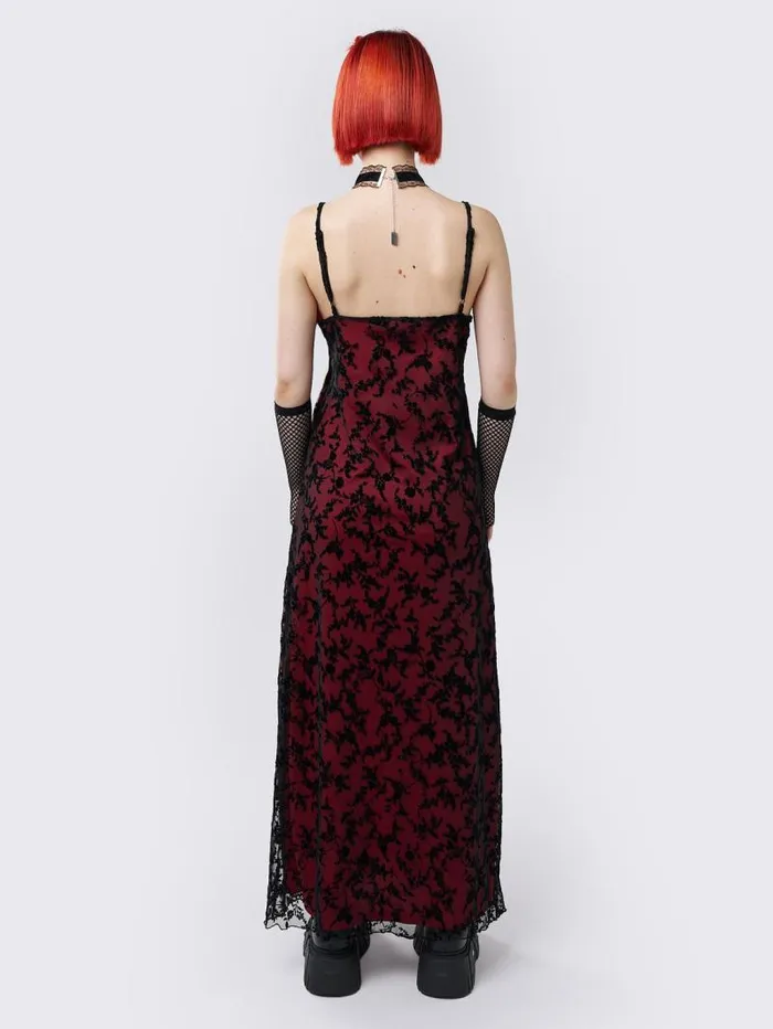 Titania Red Mesh Maxi Dress Women Minga London Dresses Titania Red Mesh Maxi Dress Women Minga London Dresses