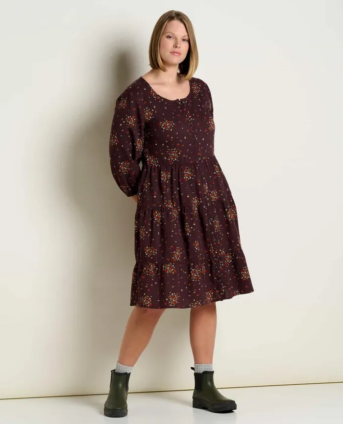 ToadandCo Dresses Manzana Tiered Long Sleeve Dress Carob Floral Print 8211 Women039s