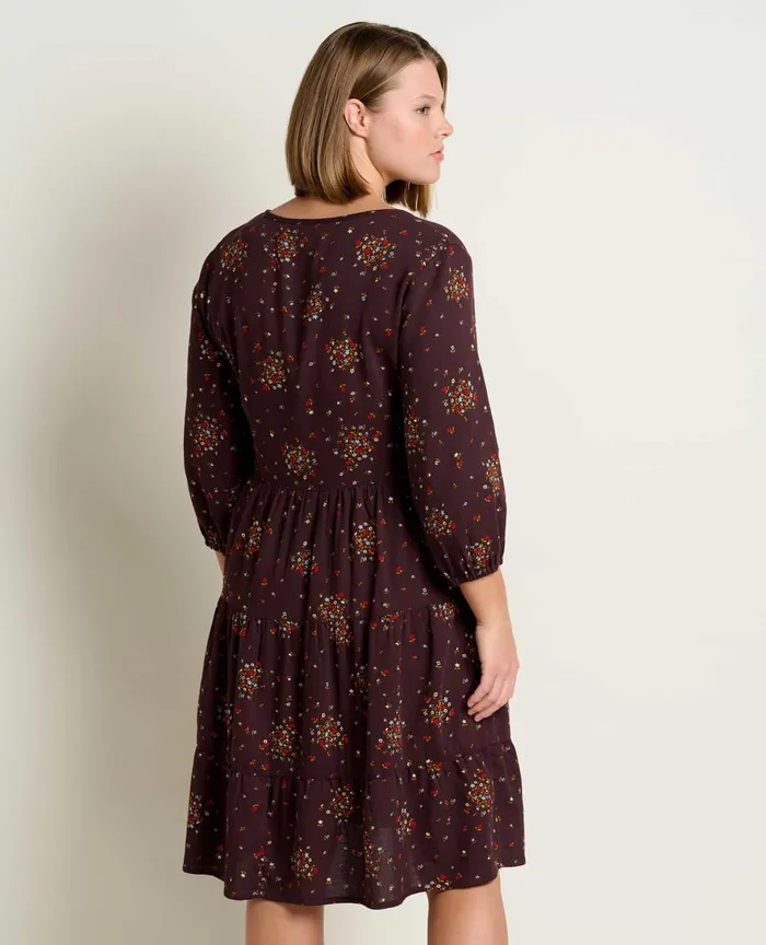 ToadandCo Dresses Manzana Tiered Long Sleeve Dress Carob Floral Print 8211 Women039s