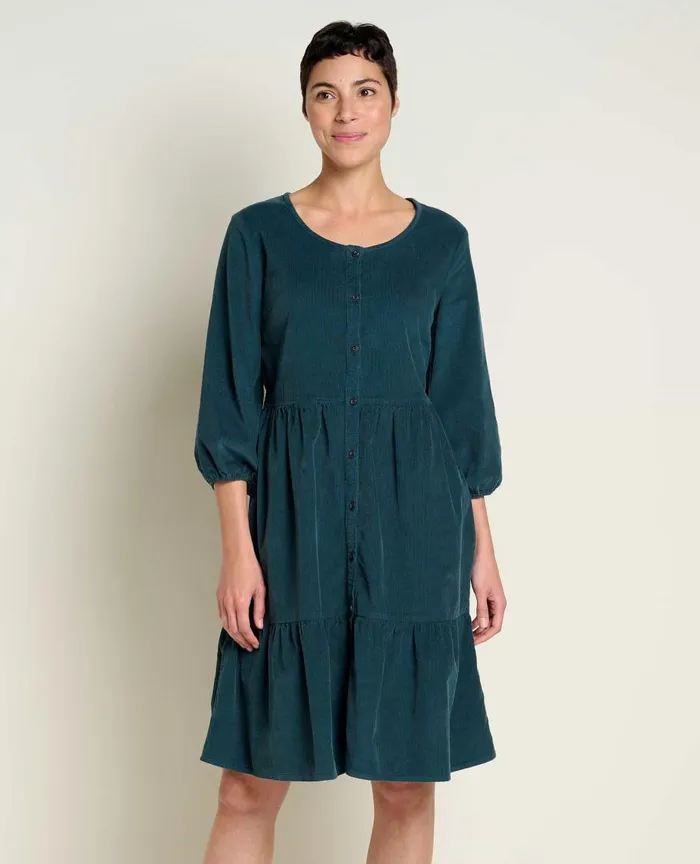 ToadandCo Dresses Scouter Cord Tiered Dress Midnight 8211 Women039s
