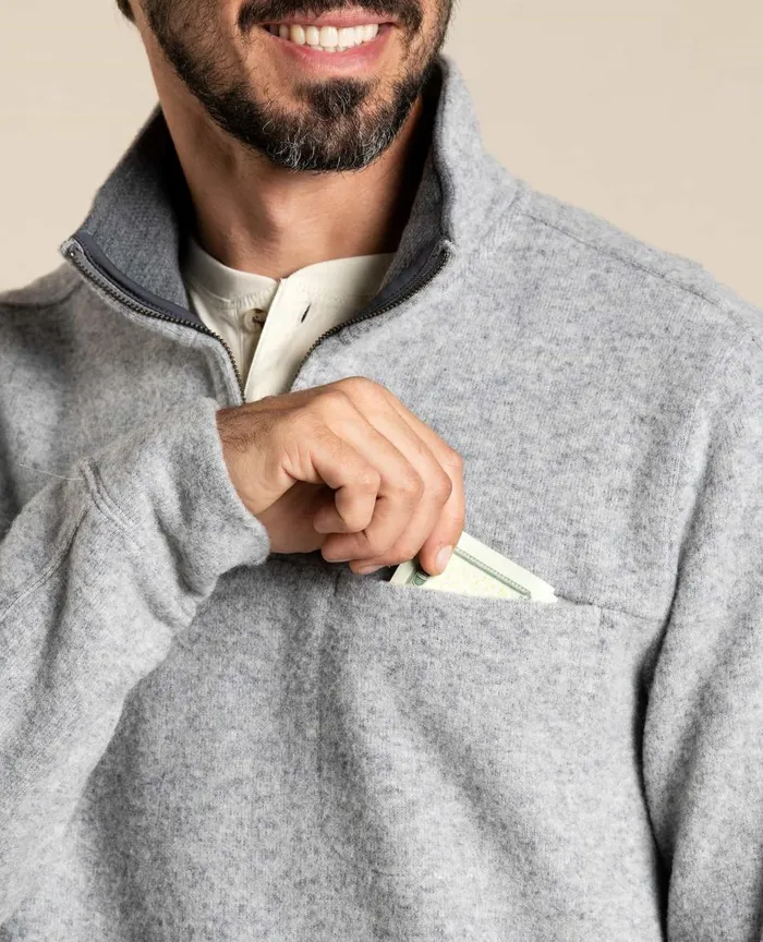 ToadandCo Jackets and Layers Kennicott Quarter Zip Sweater Heather Grey 8211 Men039s