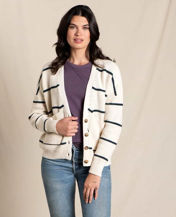 ToadandCo Sweaters Bianca Cardigan Almond Stripe 8211 Women039s