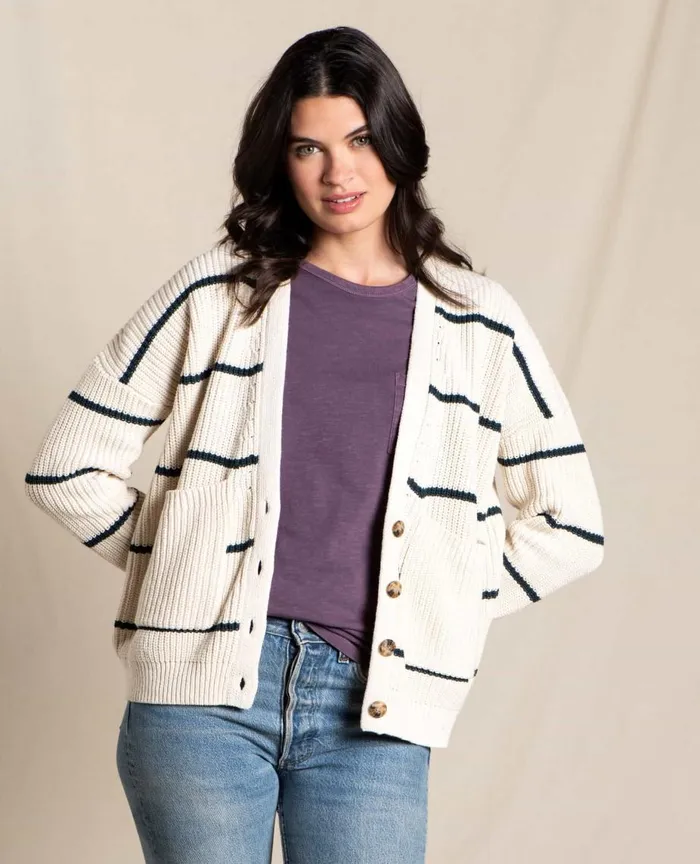 ToadandCo Sweaters Bianca Cardigan Almond Stripe 8211 Women039s
