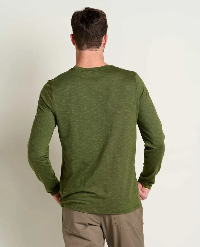 ToadandCo TShirts Tempo Long Sleeve Crew Chive 8211 Men039s