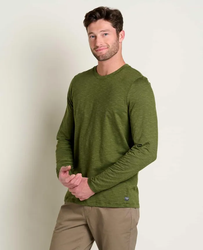 ToadandCo TShirts Tempo Long Sleeve Crew Chive 8211 Men039s