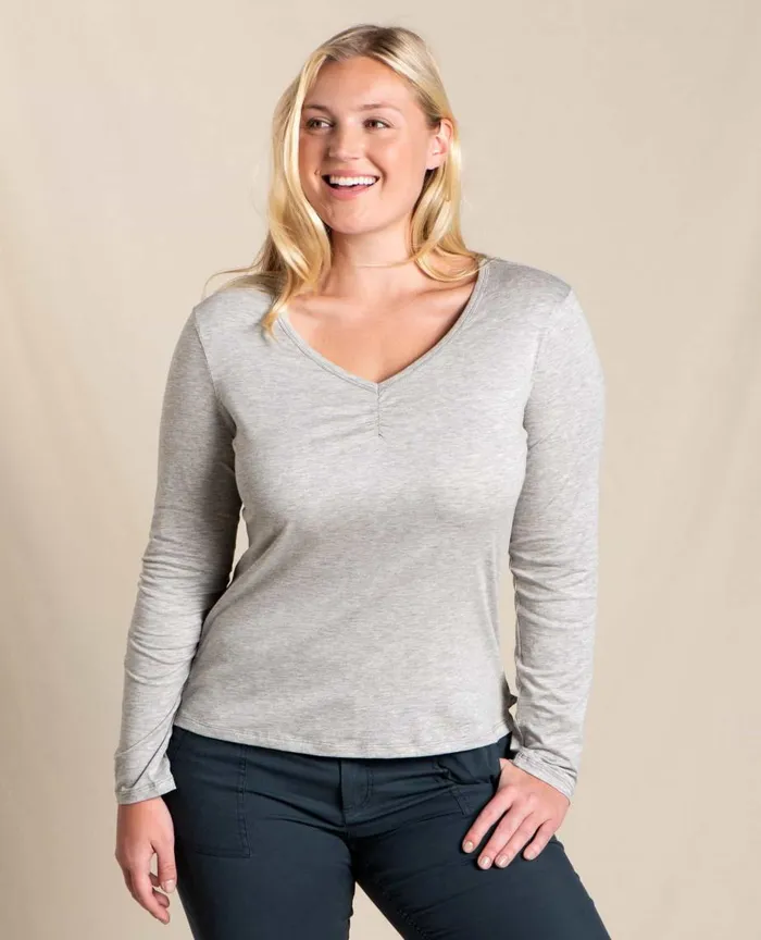 ToadandCo Tops and TShirts Rose Long Sleeve Tee Heather Grey 8211 Women039s