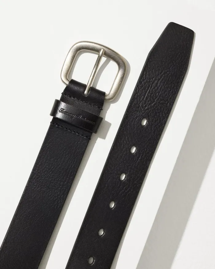 Tommy Bahama Belts Raw Edge Leather Belt Black 8211 Men