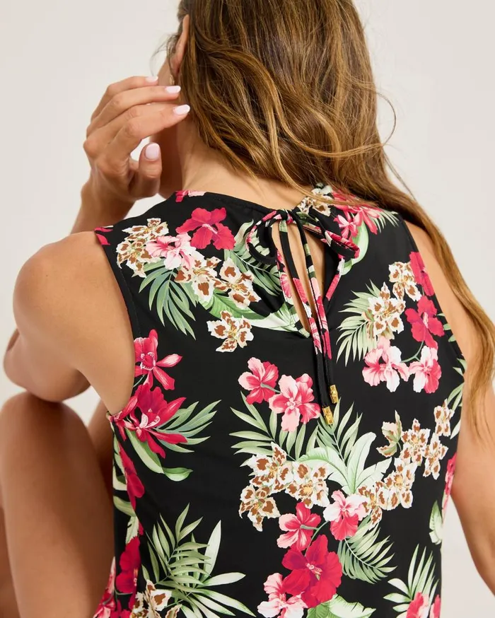 Tommy Bahama Dresses Lily Cat SplitNeck Beach Romper Black 8211 Women