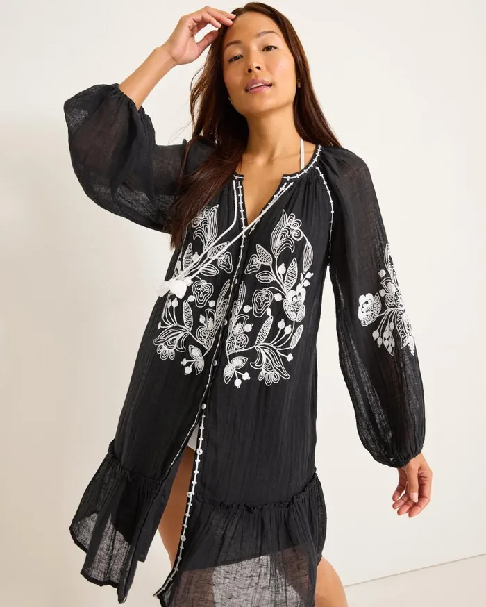 Tommy Bahama Dresses Linen Gauze Tunic Coverup Dress Black 8211 Women Tommy Bahama Dresses Linen Gauze Tunic Coverup Dress Black 8211 Women