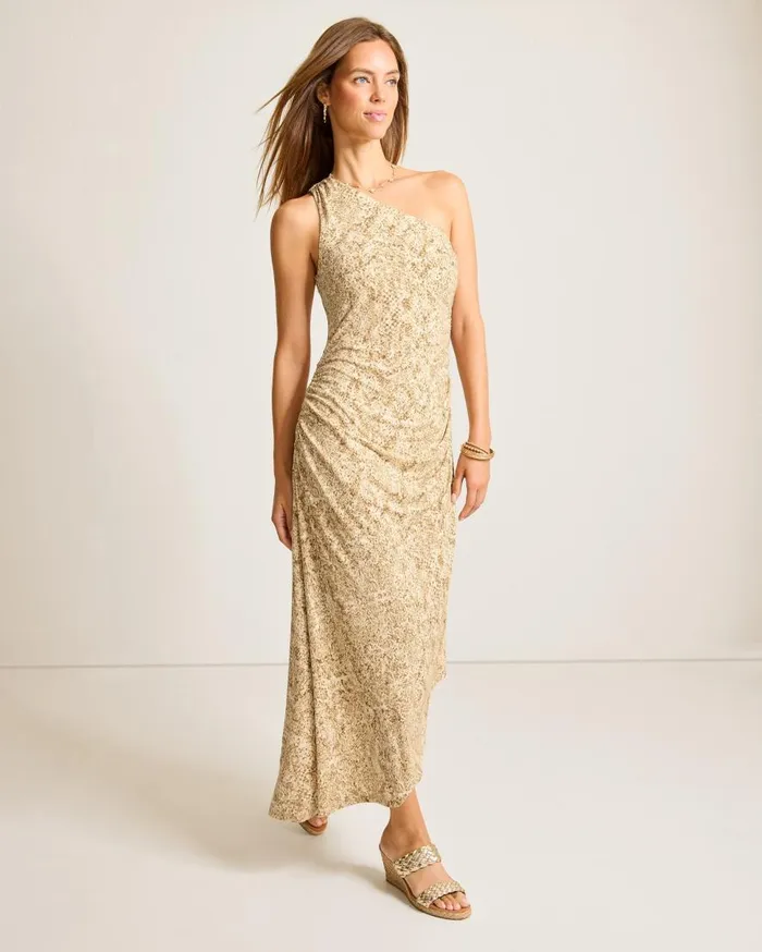 Tommy Bahama Dresses Playa Python Maxi OneShoulder Dress Travertine 8211 Women Tommy Bahama Dresses Playa Python Maxi OneShoulder Dress Travertine 8211 Women