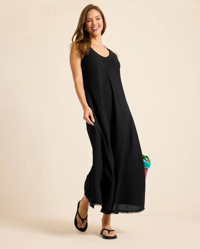 Tommy Bahama Dresses St Lucia LinenBlend BiasCut Coverup Dress Black 8211 Women Tommy Bahama Dresses St Lucia LinenBlend BiasCut Coverup Dress Black 8211 Women