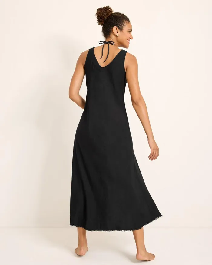 Tommy Bahama Dresses St Lucia LinenBlend BiasCut Coverup Dress Black 8211 Women Tommy Bahama Dresses St Lucia LinenBlend BiasCut Coverup Dress Black 8211 Women