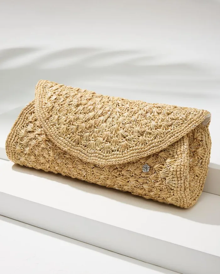 Tommy Bahama Handbags and Clutches Rimini Raffia Clutch Naturalsilver 8211 Women