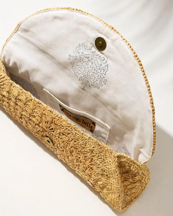 Tommy Bahama Handbags and Clutches Rimini Raffia Clutch Naturalsilver 8211 Women