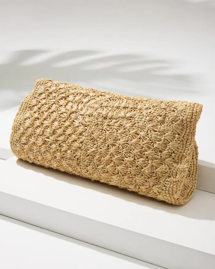 Tommy Bahama Handbags and Clutches Rimini Raffia Clutch Naturalsilver 8211 Women